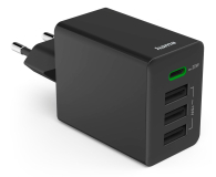 HAMA ŁADOWARKA SIECIOWA 35W (3X USB- A, 1X USB-C), CZARNA - 1318738 - zdjęcie 2
